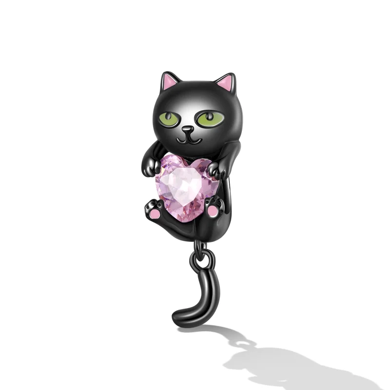 (Bild für) Charm „Kleine schwarze Katze“ im Pandora-Stil - SCC2329 - Ansicht 2