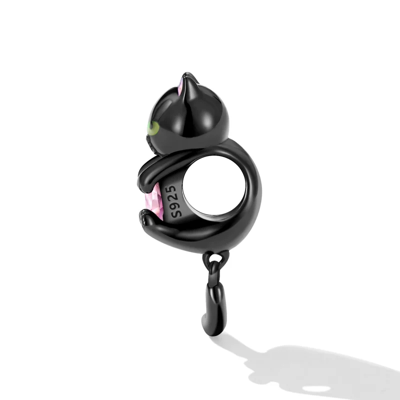 (Bild für) Charm „Kleine schwarze Katze“ im Pandora-Stil - SCC2329 - Ansicht 3