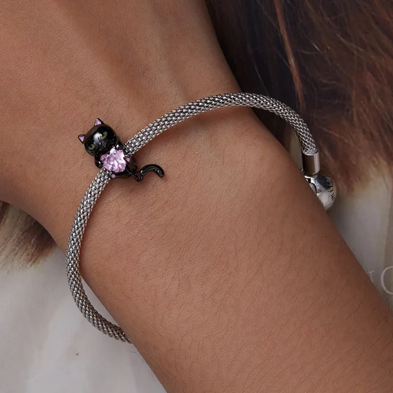 (Bild für) Charm „Kleine schwarze Katze“ im Pandora-Stil - SCC2329 - Ansicht 6