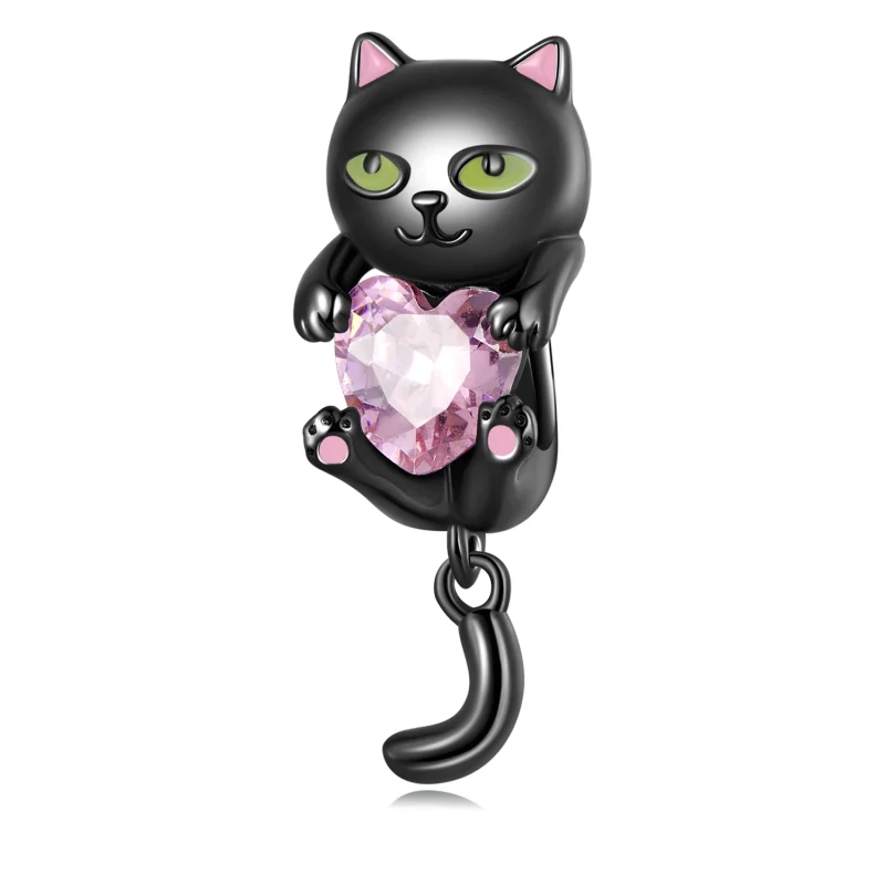 (Bild für) Charm „Kleine schwarze Katze“ im Pandora-Stil - SCC2329