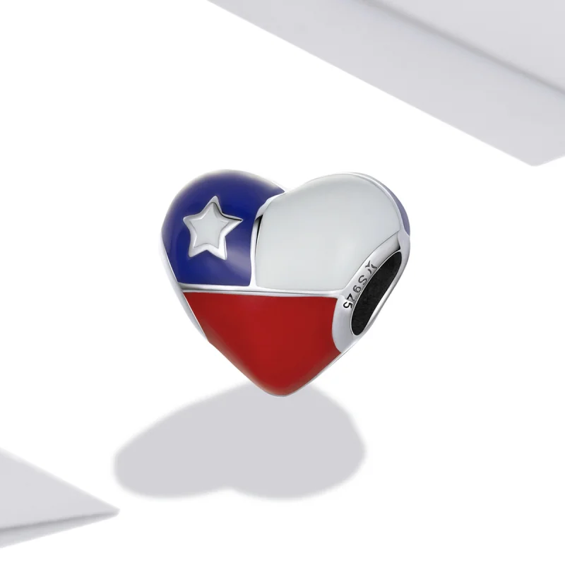 (Bild für) Charm „Love Chile Flag“ im Pandora-Stil - SCC2110 - Ansicht 2