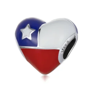 (Bild für) Charm „Love Chile Flag“ im Pandora-Stil - SCC2110