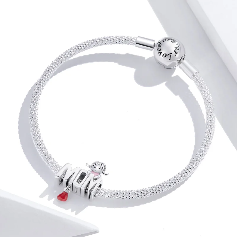 (Bild für) Charm „Love Mom“ aus Silber im Pandora-Stil - SCC1461 - Ansicht 2