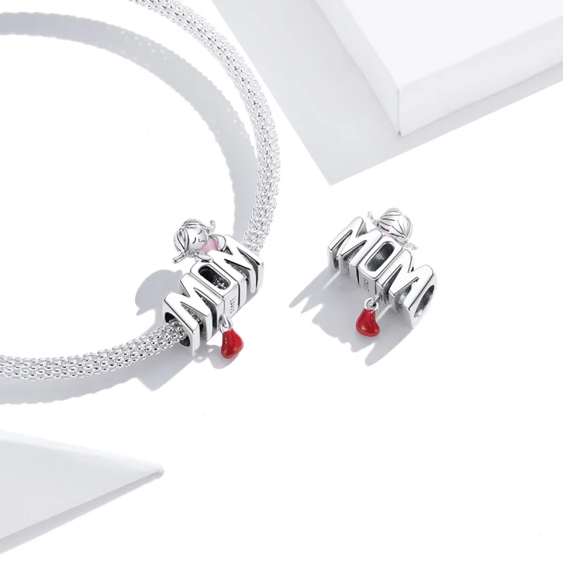 (Bild für) Charm „Love Mom“ aus Silber im Pandora-Stil - SCC1461 - Ansicht 3