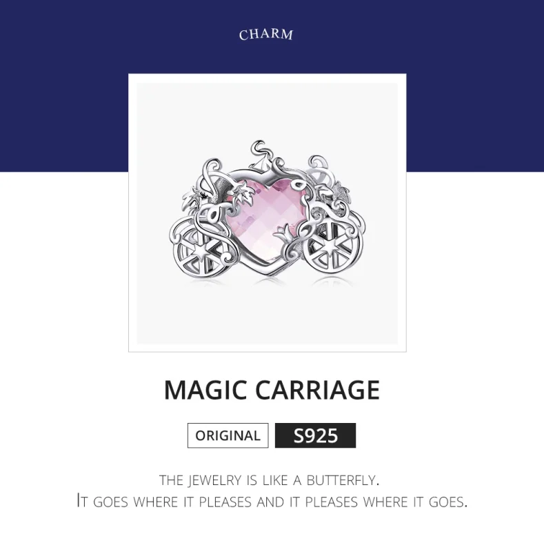 (Bild für) Charm „Magische Kutsche“ aus Silber im Pandora-Stil - BSC412 - Ansicht 6