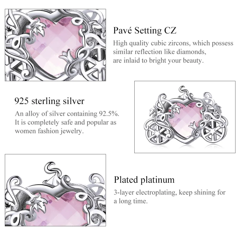 (Bild für) Charm „Magische Kutsche“ aus Silber im Pandora-Stil - BSC412 - Ansicht 7