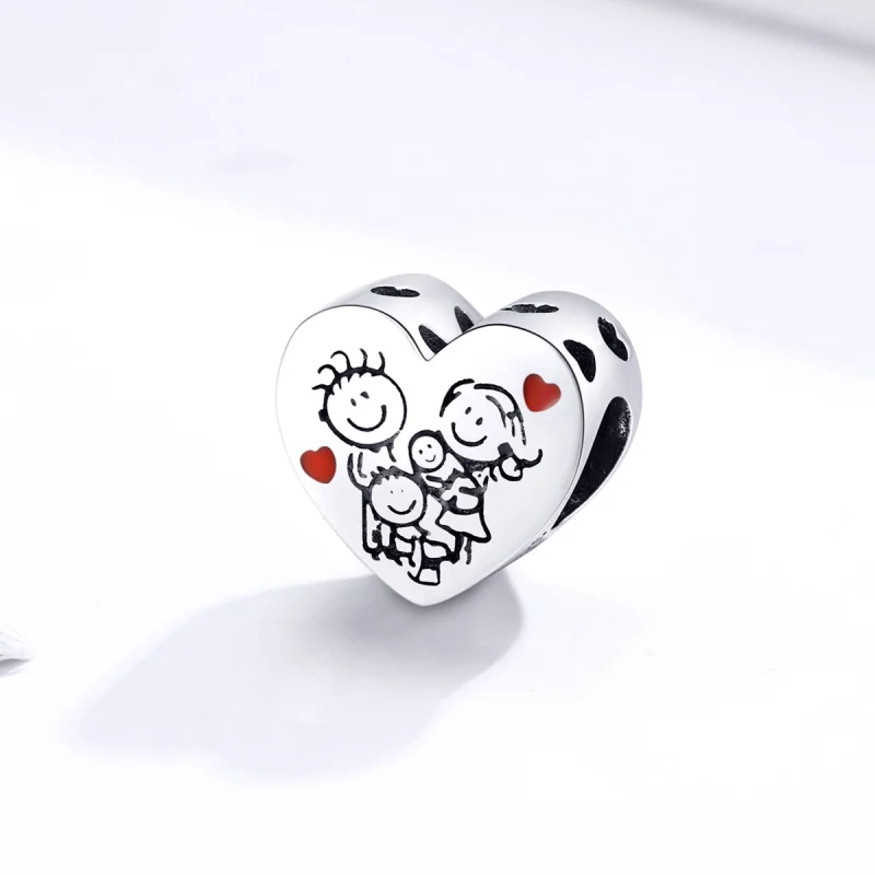 (Bild für) Charm „Meine Familie“ aus Silber im Pandora-Stil - BSC237 - Ansicht 2