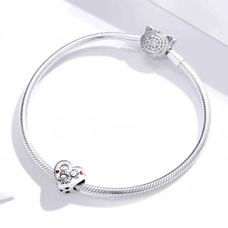 (Bild für) Charm „Meine Familie“ aus Silber im Pandora-Stil - BSC237 - Ansicht 3
