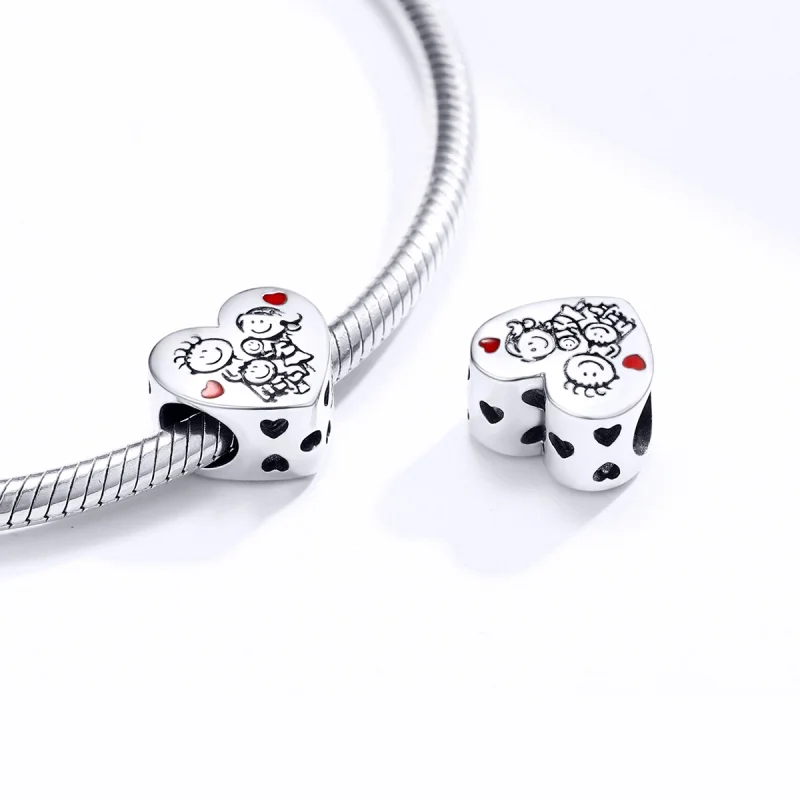 (Bild für) Charm „Meine Familie“ aus Silber im Pandora-Stil - BSC237 - Ansicht 4