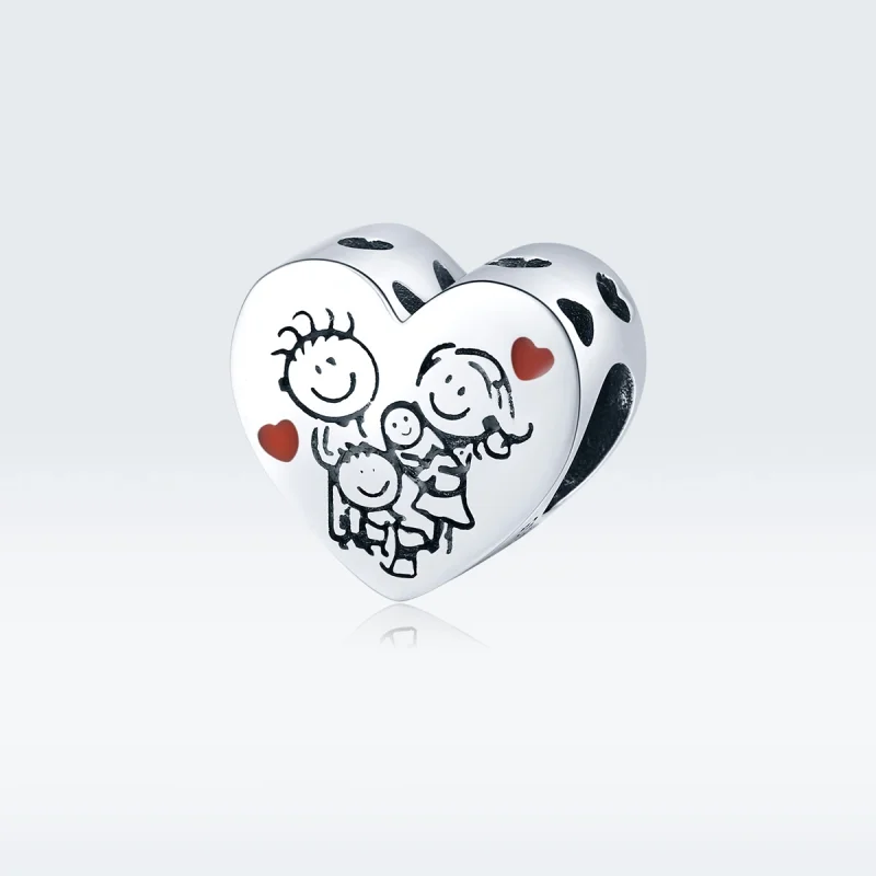 (Bild für) Charm „Meine Familie“ aus Silber im Pandora-Stil - BSC237 - Ansicht 5