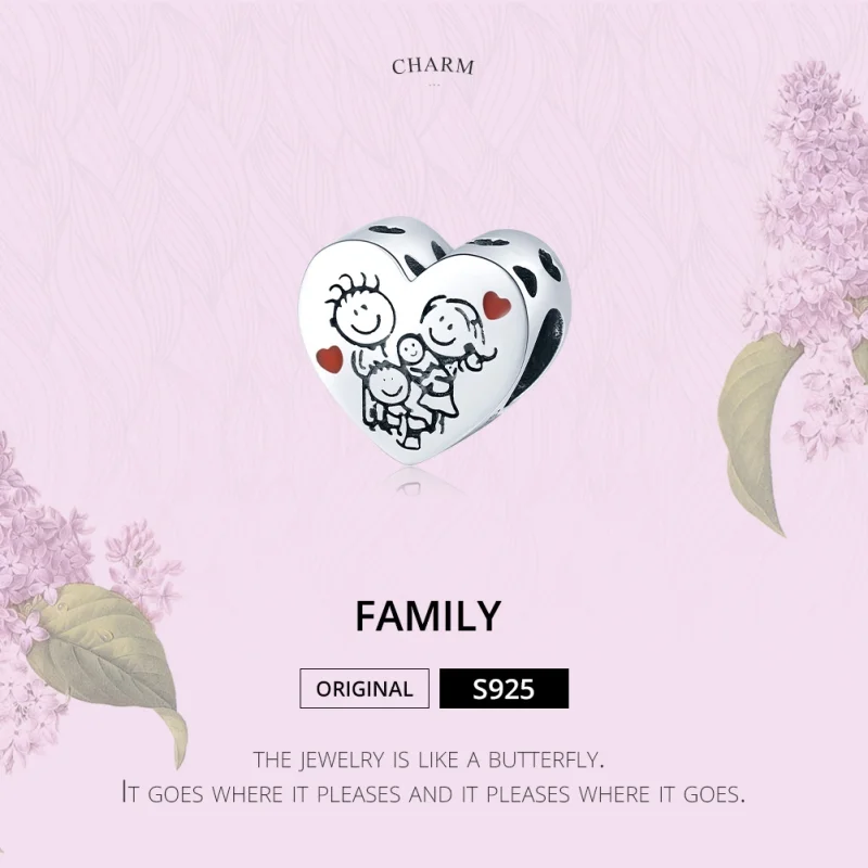 (Bild für) Charm „Meine Familie“ aus Silber im Pandora-Stil - BSC237 - Ansicht 6