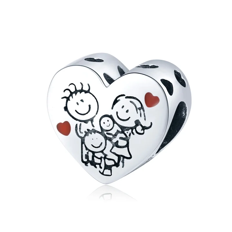 (Bild für) Charm „Meine Familie“ aus Silber im Pandora-Stil - BSC237