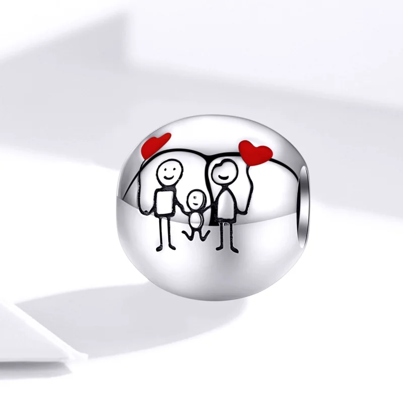 (Bild für) Charm „Meine Familie“ aus Silber im Pandora-Stil - SCC1339 - Ansicht 2