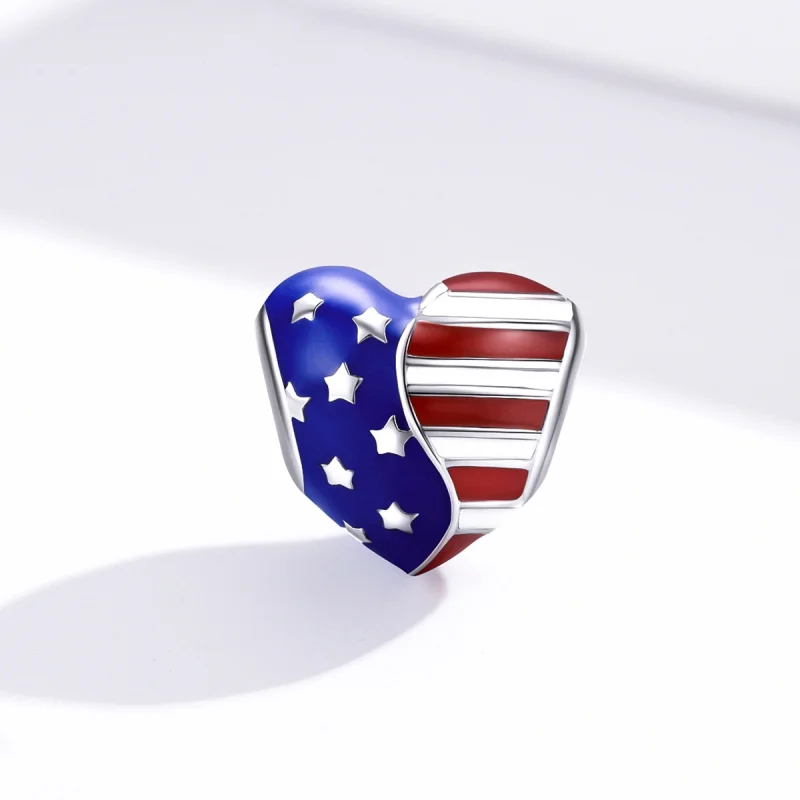 (Bild für) Charm mit amerikanischer Flagge im Pandora-Stil - BSC281 - Ansicht 4