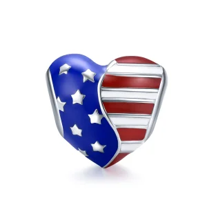 (Bild für) Charm mit amerikanischer Flagge im Pandora-Stil - BSC281