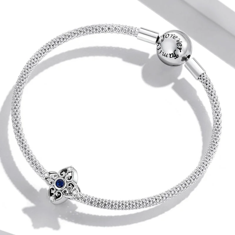 (Bild für) Charm mit durchbrochenem Retro-Muster im Pandora-Stil - SCC2128 - Ansicht 3