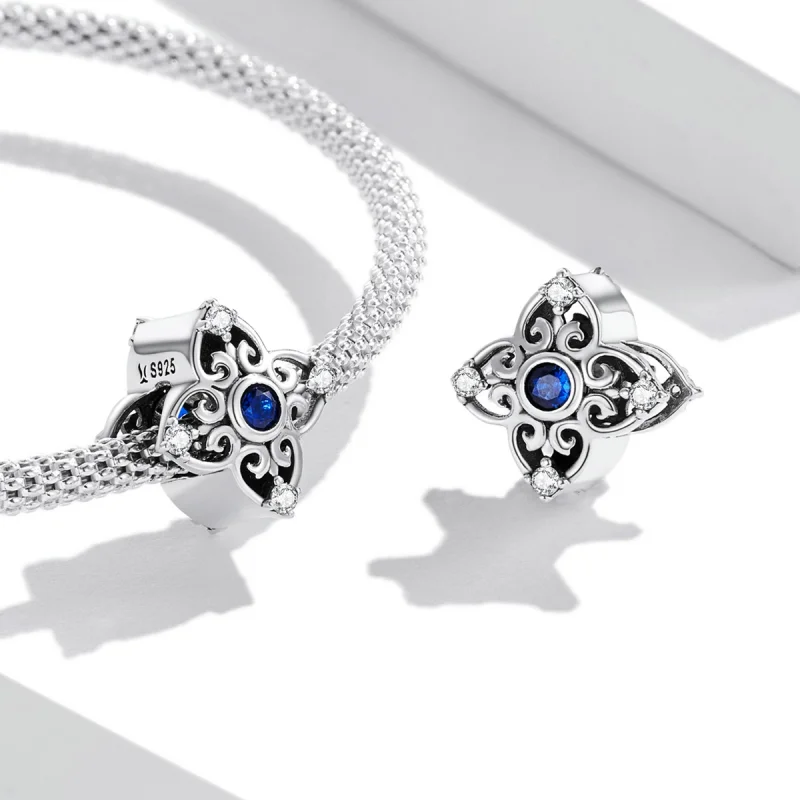 (Bild für) Charm mit durchbrochenem Retro-Muster im Pandora-Stil - SCC2128 - Ansicht 4