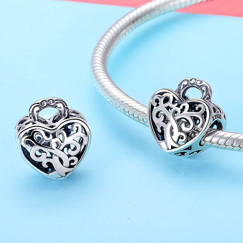 (Bild für) Charm mit ewigem Schloss im Pandora-Stil - SCC726 - Ansicht 2