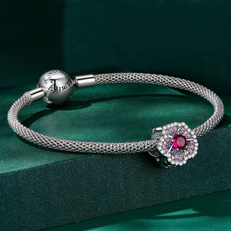(Bild für) Charm mit Farbverlaufsblumen im Pandora-Stil - BSC625 - Ansicht 5
