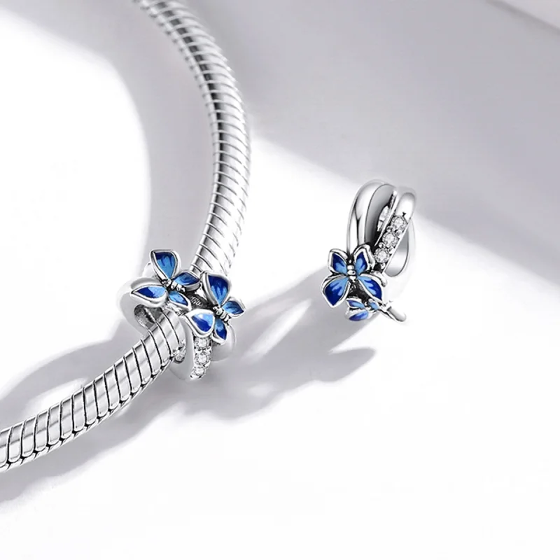 (Bild für) Charm mit fliegenden Schmetterlingen im Pandora-Stil aus Silber - SCC1731 - Ansicht 4