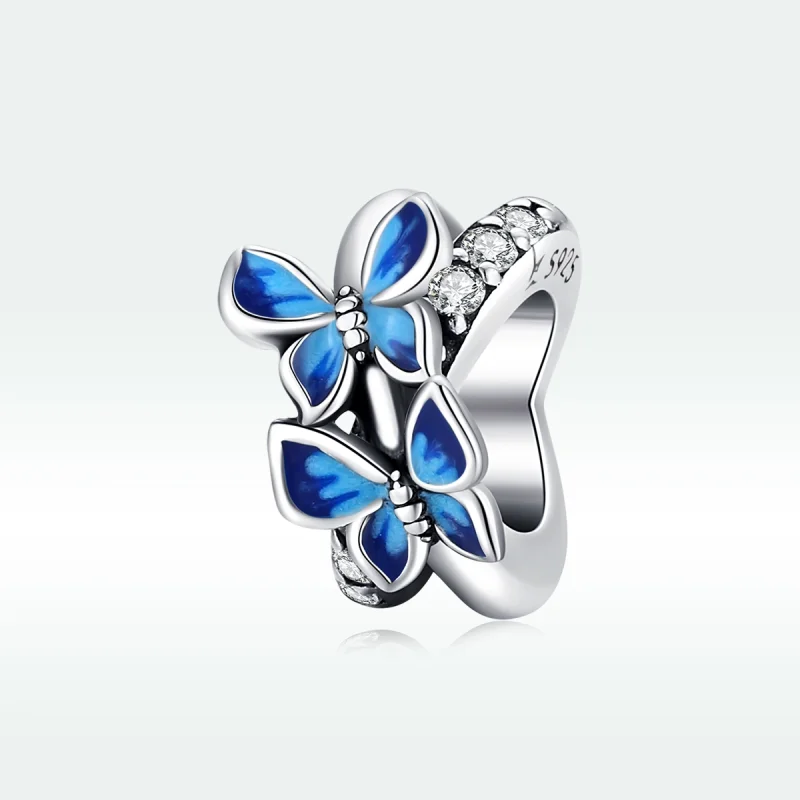 (Bild für) Charm mit fliegenden Schmetterlingen im Pandora-Stil aus Silber - SCC1731 - Ansicht 5