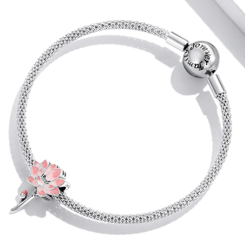 (Bild für) Charm mit frischem Lotus im Pandora-Stil - SCC2157 - Ansicht 3