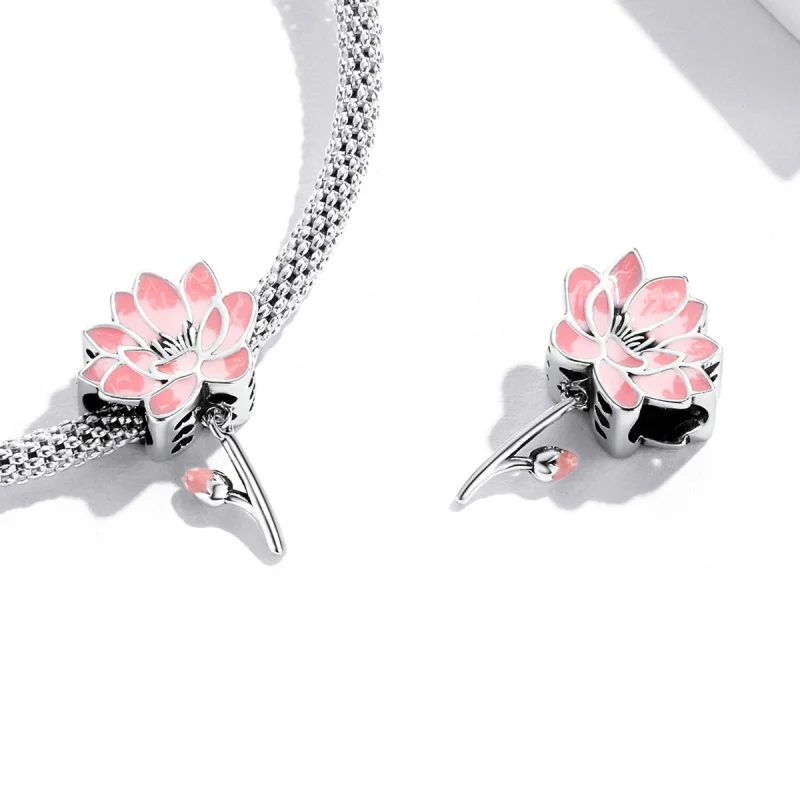 (Bild für) Charm mit frischem Lotus im Pandora-Stil - SCC2157 - Ansicht 4