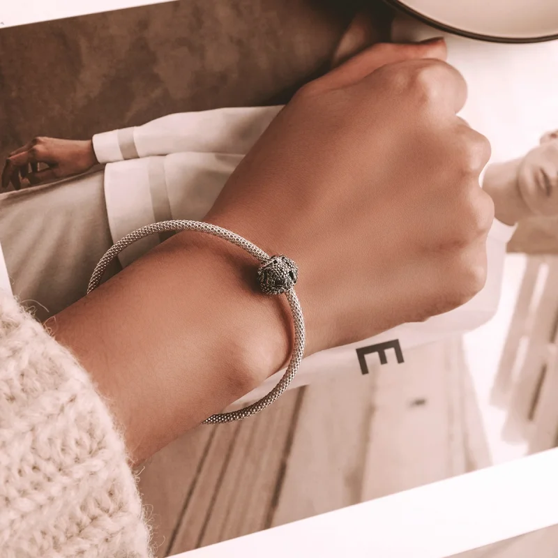 (Bild für) Charm mit geprägten Blumen im Pandora-Stil - SCC2097 - Ansicht 5
