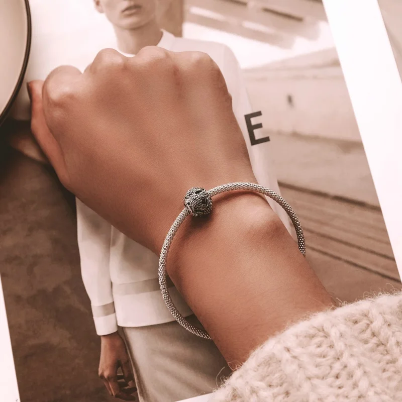 (Bild für) Charm mit geprägten Blumen im Pandora-Stil - SCC2097 - Ansicht 6