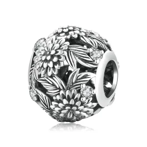 (Bild für) Charm mit geprägten Blumen im Pandora-Stil - SCC2097