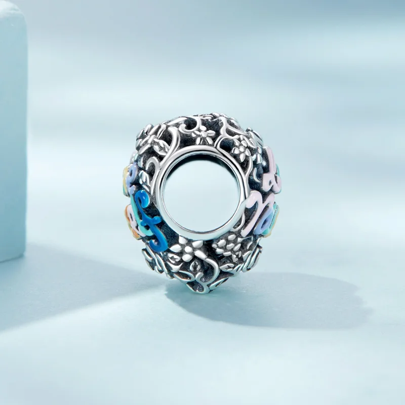 (Bild für) Charm mit Herzmuster im Pandora-Stil - SCC2354 - Ansicht 3