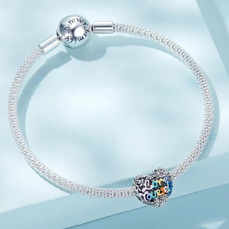 (Bild für) Charm mit Herzmuster im Pandora-Stil - SCC2354 - Ansicht 4