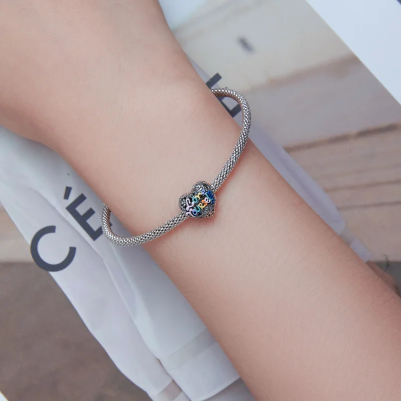 (Bild für) Charm mit Herzmuster im Pandora-Stil - SCC2354 - Ansicht 5