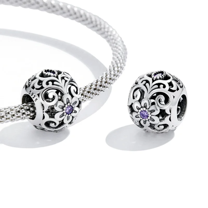 (Bild für) Charm mit klassischem Muster im Pandora-Stil - SCC2183 - Ansicht 3