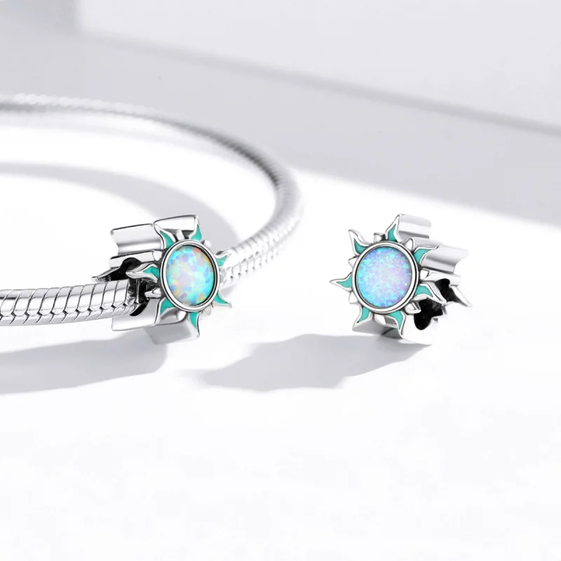 (Bild für) Charm mit kleiner Opal-Sonne im Pandora-Stil - BSC509 - Ansicht 3