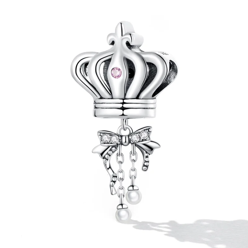 (Bild für) Charm mit Krone und Schleife im Pandora-Stil - SCC2259 - Ansicht 2