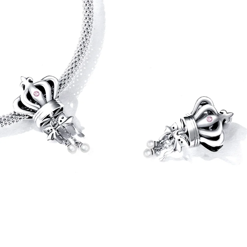 (Bild für) Charm mit Krone und Schleife im Pandora-Stil - SCC2259 - Ansicht 5