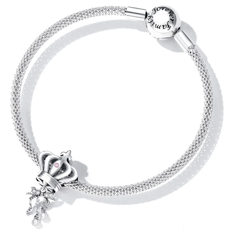 (Bild für) Charm mit Krone und Schleife im Pandora-Stil - SCC2259 - Ansicht 6