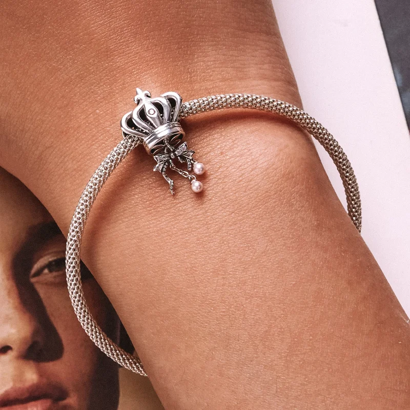 (Bild für) Charm mit Krone und Schleife im Pandora-Stil - SCC2259 - Ansicht 7