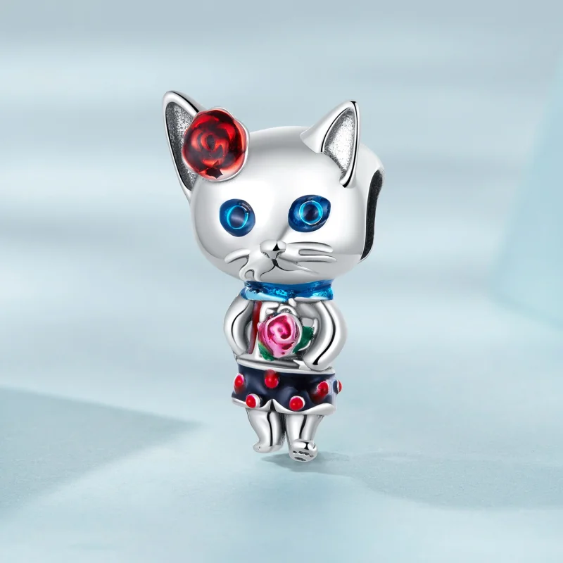 (Bild für) Charm mit seltsamer Katze im Pandora-Stil - SCC2377 - Ansicht 2