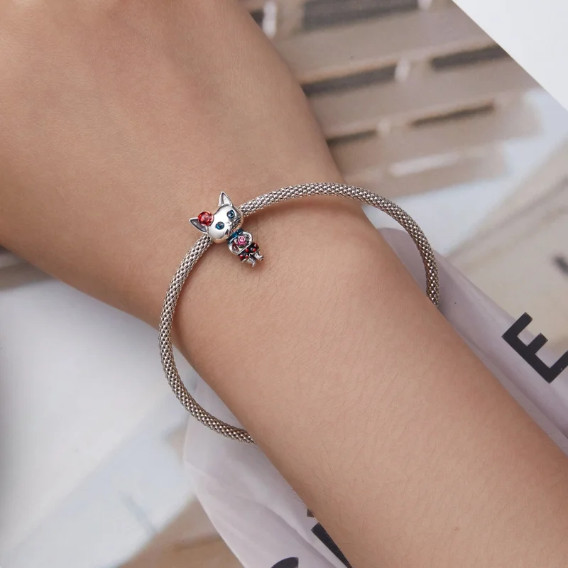 (Bild für) Charm mit seltsamer Katze im Pandora-Stil - SCC2377 - Ansicht 5