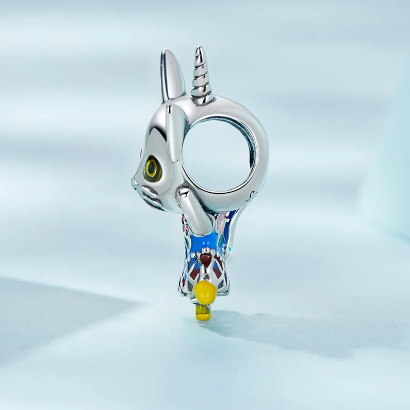 (Bild für) Charm mit seltsamer Katze im Pandora-Stil - SCC2378 - Ansicht 3