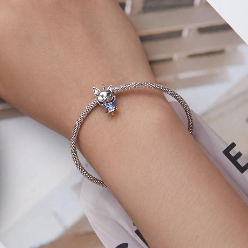 (Bild für) Charm mit seltsamer Katze im Pandora-Stil - SCC2378 - Ansicht 5