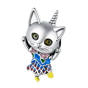 (Bild für) Charm mit seltsamer Katze im Pandora-Stil - SCC2378