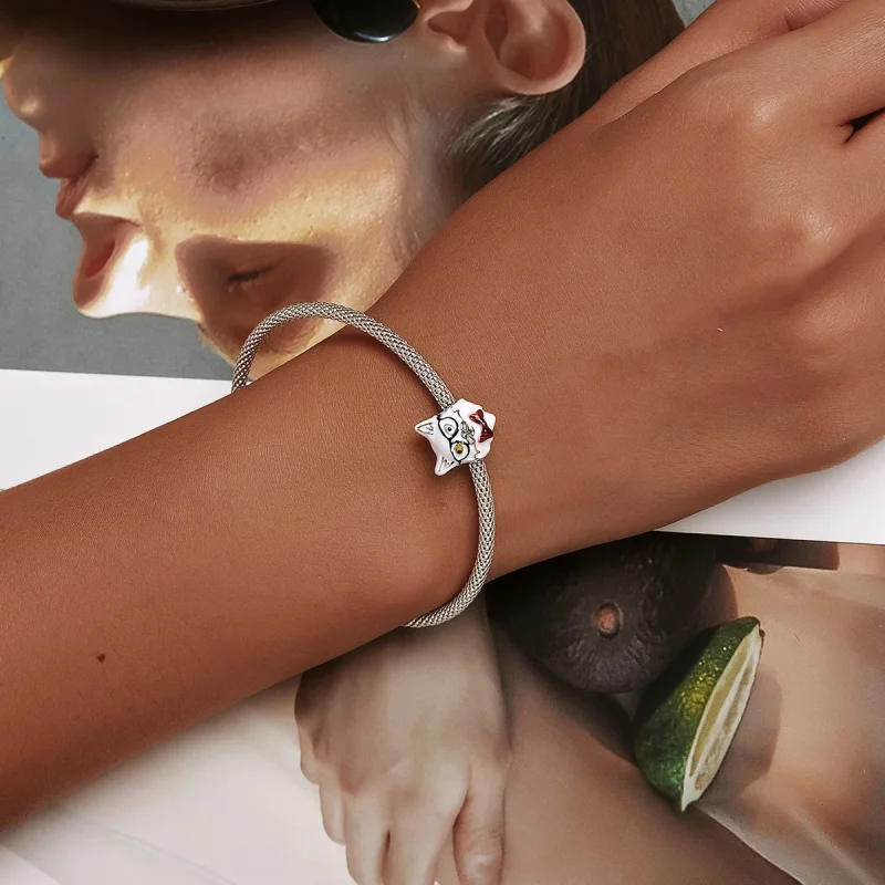 (Bild für) Charm mit weißer Katze im Pandora-Stil - SCC2093 - Ansicht 6