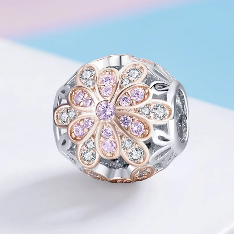 (Bild für) Charm mit zweifarbigen Blumen im Pandora-Stil - SCC922 - Ansicht 2