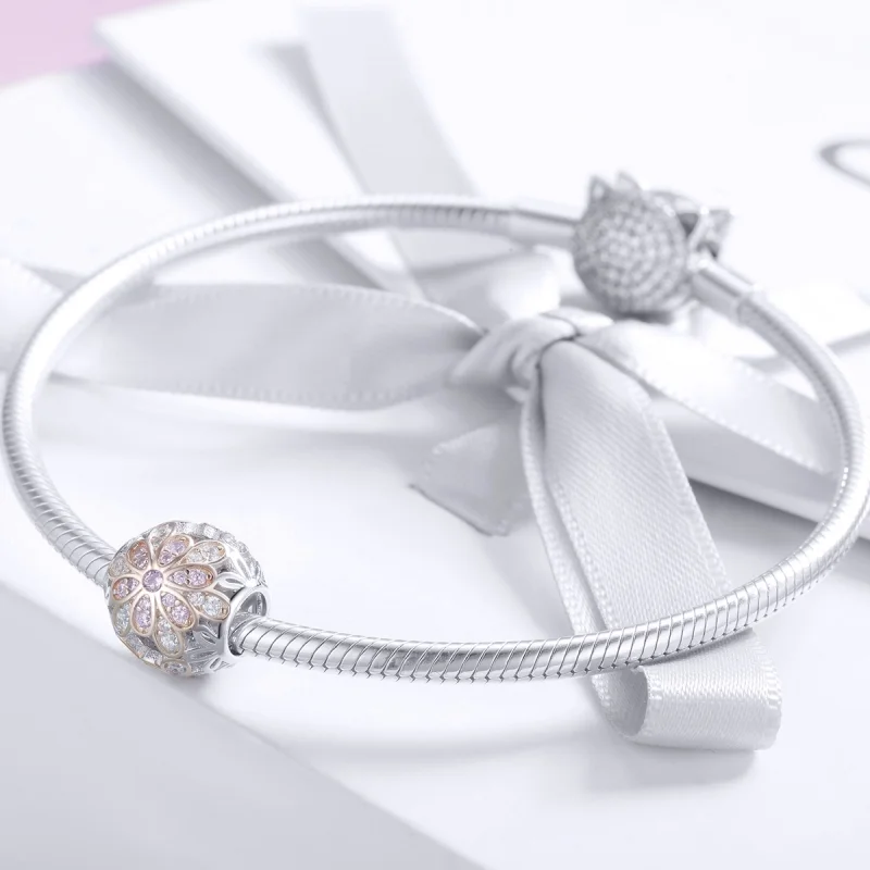 (Bild für) Charm mit zweifarbigen Blumen im Pandora-Stil - SCC922 - Ansicht 3
