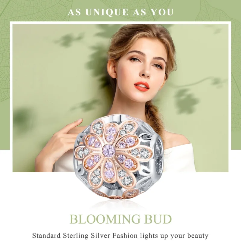 (Bild für) Charm mit zweifarbigen Blumen im Pandora-Stil - SCC922 - Ansicht 6