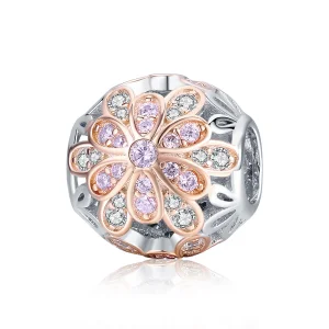 (Bild für) Charm mit zweifarbigen Blumen im Pandora-Stil - SCC922