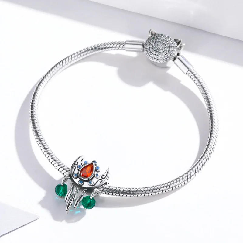 (Bild für) Charm „Mond-Traumfänger“ im Pandora-Stil - BSC452 - Ansicht 3